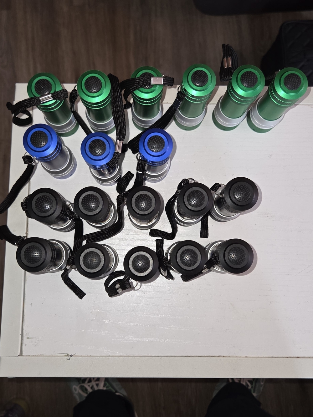 Compact Portable LED Flashlight - Green, Blue, Black Options